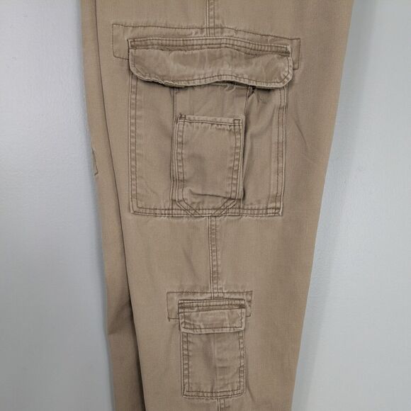 Khaki Cargo Pants 34 X 30 Vintage Y2K Gorpcore Utility Skater Wide Paratrooper - Picture 5 of 13